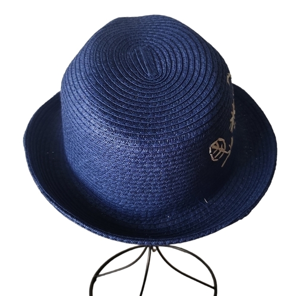 Hatch Blue Rafia Embroidered Fedora - Picture 4 of 7